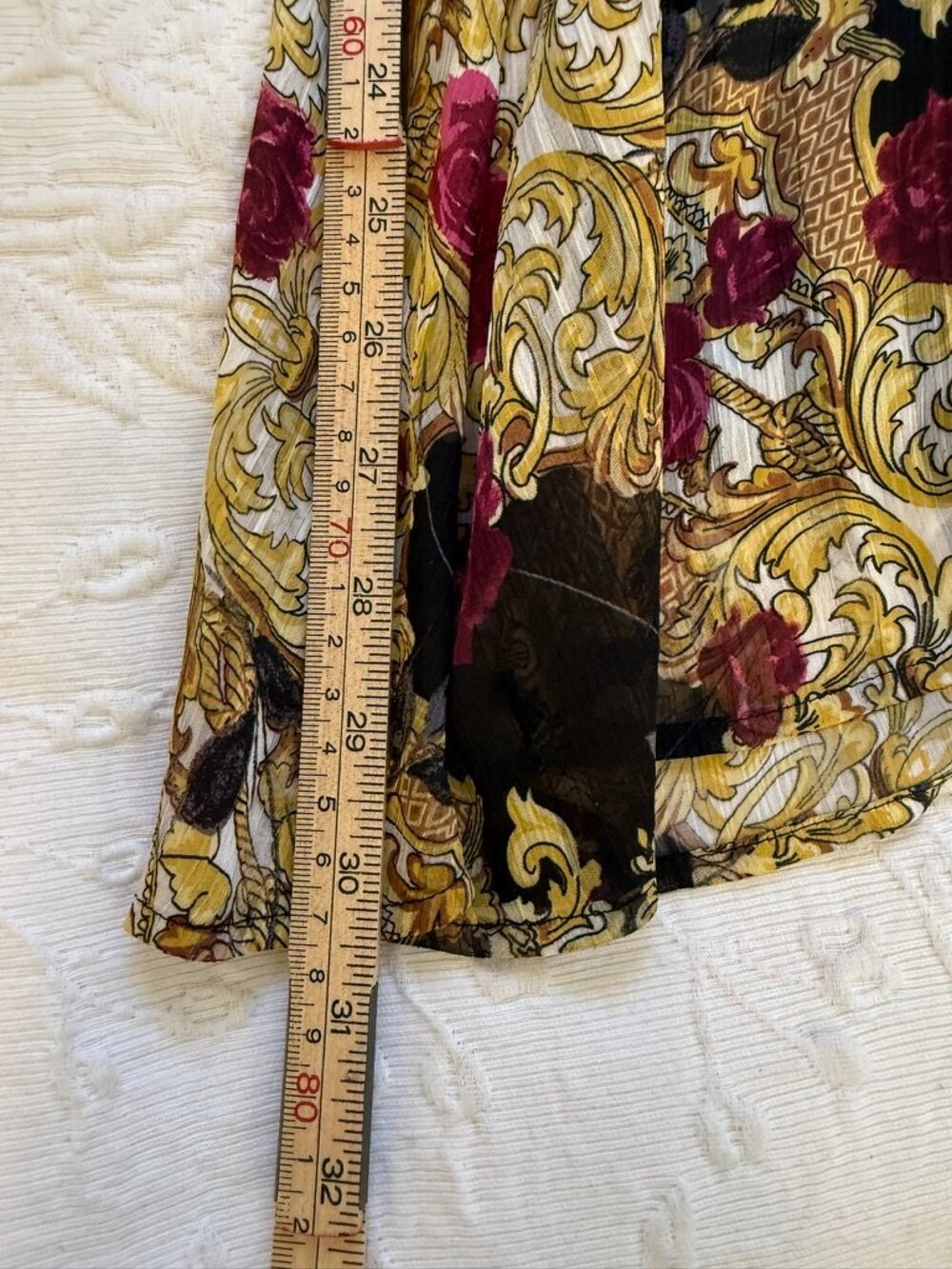 Melanie Lyne Baroque Rose Scarf Print Faux Wrap Dress Women's 8 - Picture 5 of 10
